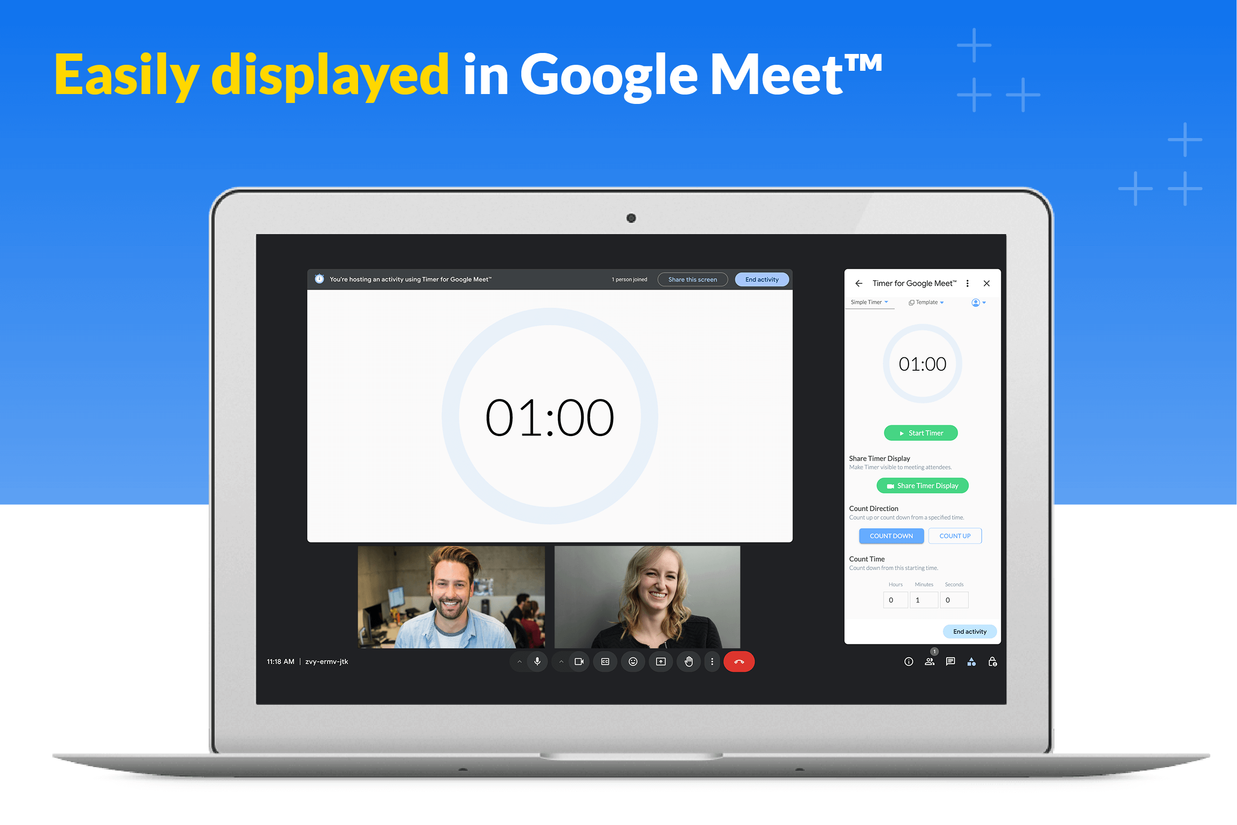 Timer for Google Meet