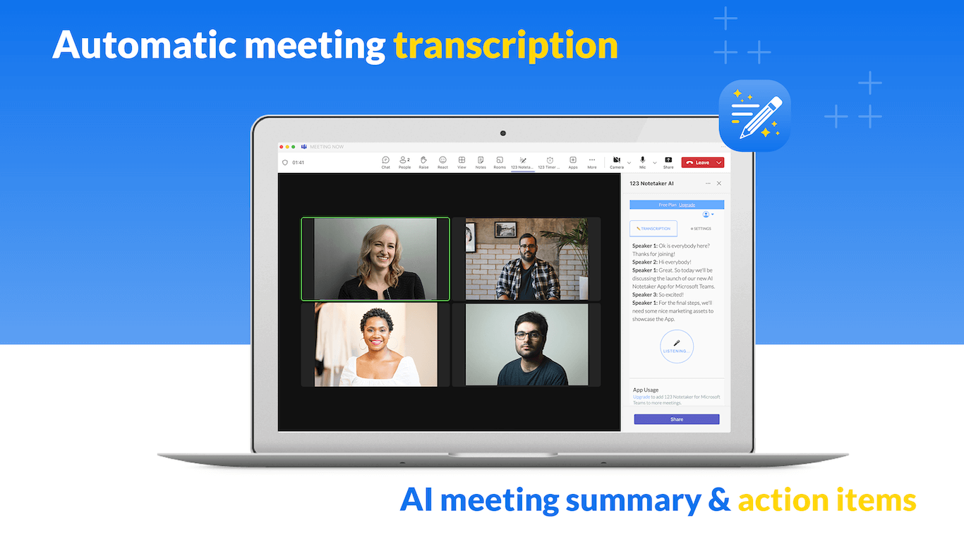 123 Notetaker for Microsoft Teams